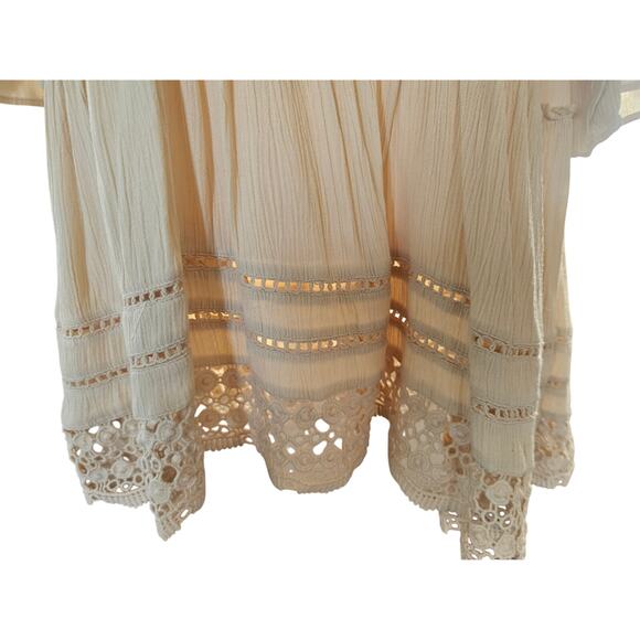 Lily Pulitzer Yellow Baby doll Dress Sz XS Keyhole front Bell Sleeve Embroidered - Picture 5 of 10